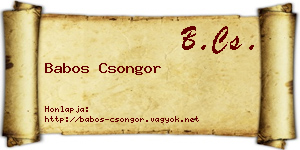 Babos Csongor névjegykártya